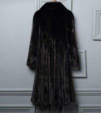 Real Mink Fur Long Thick Winter Ladies Coat Lapel Jacket Warm Parka Size M-4XL#A