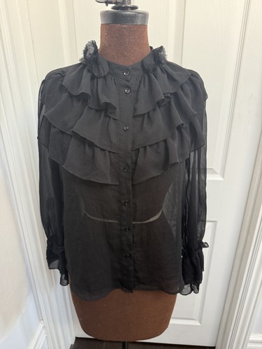 Zara black sheer chiffon - sheer,