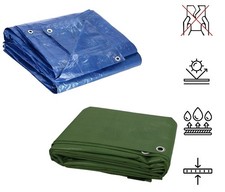 Heavy Duty Waterproof Tarpaulin Strong Ground Sheet Cover Tarp - Choice of Sizes