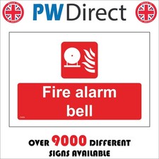 SIGN FIRE ALARM BELL FI479 DRILL EMERGENCY EVACUATION WARNING AUDIBLE SOUND