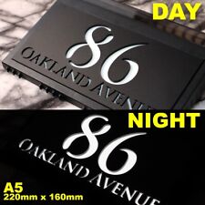 House Number Plaque Personalised House Signs LED Solar Light Door Wall Numbers