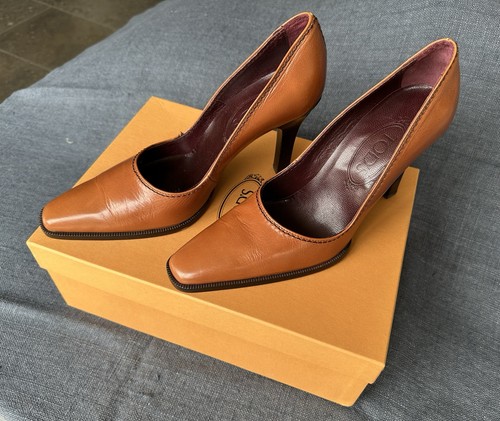 Tan tod leather shoes - tan,