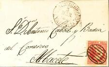 Municipality of Valenciana. History Postal. Envelope 17. 1853. 6 Bath Carmín. Murvi