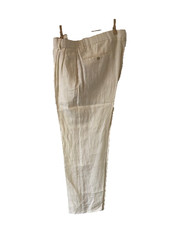 Ralph Lauren gents trousers. cream 100% linen. W36 leg 32  vintage '90's
