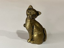? Brass/Bronze Cat Figure — Vintage Animal Cat Amulet - 30g - 4cm