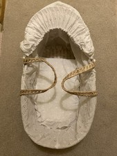 Palm Doll Reborn Moses Basket Cradle With Cover VGC