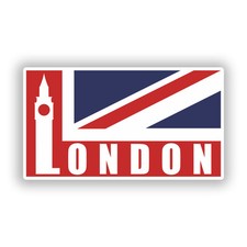 2 x London UK Vinyl Stickers Travel Luggage #7753Â 