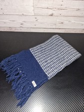 Quba Sails Mens 80% Lambswool Soft Scarf Navy White Check One Size