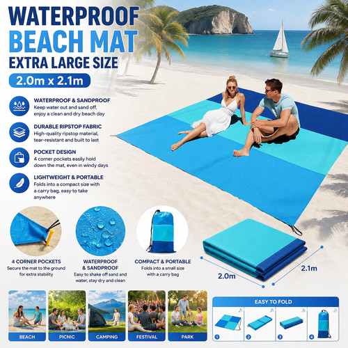 Waterproof beach mat blanket - mat,