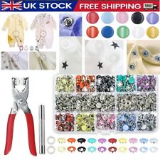 200/400/804PCS Snap Fasteners Kit Metal Snap Popper Fasteners DIY Tool Kit UK