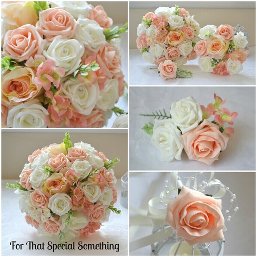 Wedding bouquet posy peach - wedding,