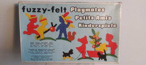 Vintage 1970 boxed fuzzy - boxed, felt
