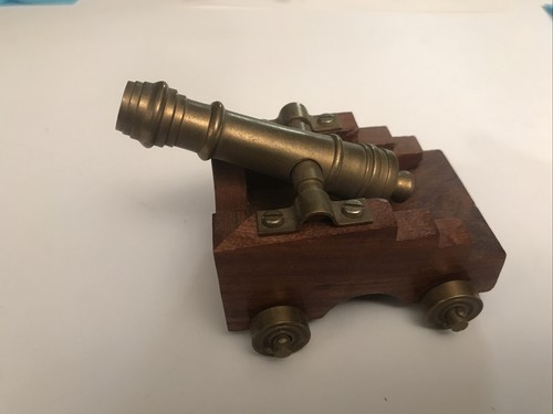 Brass and wood desktop - and,