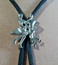 western bolo tie silver tone