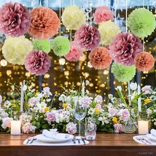 16PCs Tissue Paper Pom Poms