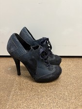 Carvela Blue Leather Suede Stiletro Heel Platform Lace Up Shoes. Size UK 3