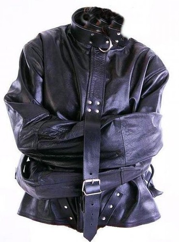 Real leather straight jacket - leather,