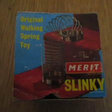 Boxed Vintage Merit Slinky Original Walking Spring Toy.