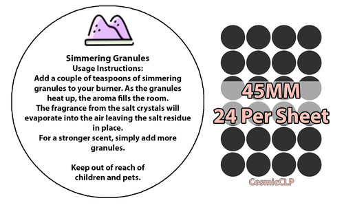 Simmering granules instruction - simmering,