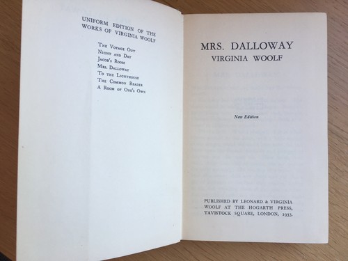 Virginia woolf mrs dalloway - virginia,