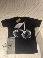 Brand New With Tags Navy Blue Cherry 8 Ball Stussy Tee Small