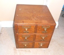 NICE ANTIQUE 6 SIX DRAWER OAK