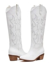 White Ladies Cowboy Boots 7.5