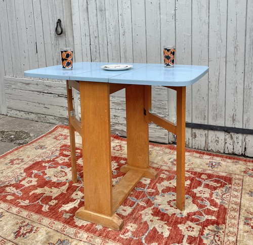 Mcm blue formica drop leaf - mcm,