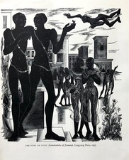 Blair Hughes-Stanton wood engraving print  'The Sons of Zion' 1951 Shevnal Press