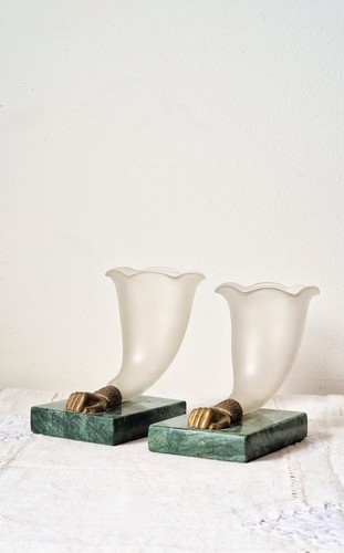 Pair antique frosted - pair,