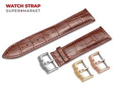 For ROTARY Watch Genuine Leather Glossy BROWN Strap Band Buckle Clasp 18-24mm