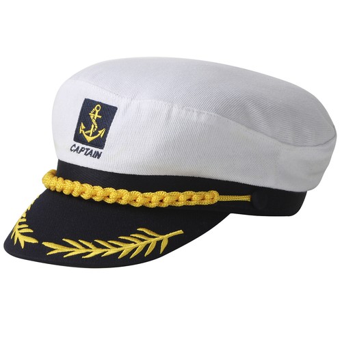 Captains hat white - white, navy