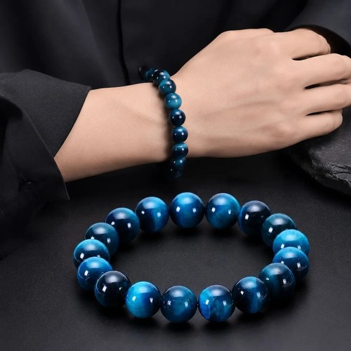 Natural blue tiger eye - eye, beaded