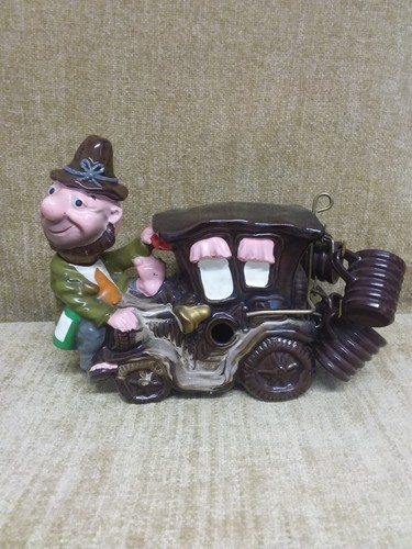 Vintage pottery rum decanter - decanter, &
