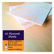 Birch Plywood Ply Premium Sheet A5 3mm, Laser & Pyrography, High Quality Sheet
