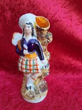 Antique Porcelain Figurine, Girl, Vase, Staffordshire Ceramics