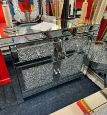 Diamond crush 2 Door 2 Drawer Mirrored Sideboard 100cm