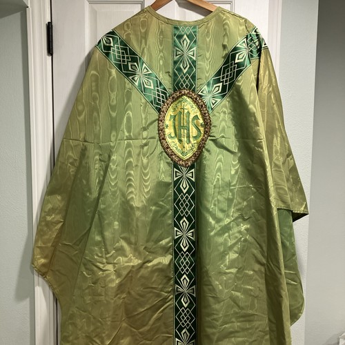 Green chasuble with stole - chasuble, &