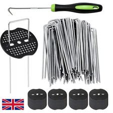 100x Galvanised U Pins Weed Control Fabric Pegs Garden Turf Securing Membrane UK