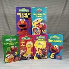 6 VHS Tapes LOT Sesame Street The Best Of Elmo Sharing Sing Hoot Alphabet