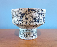 Pieter Groeneveldt Vintage Ceramic "Birch Bark" Pedestal Bowl - Height 9 cm
