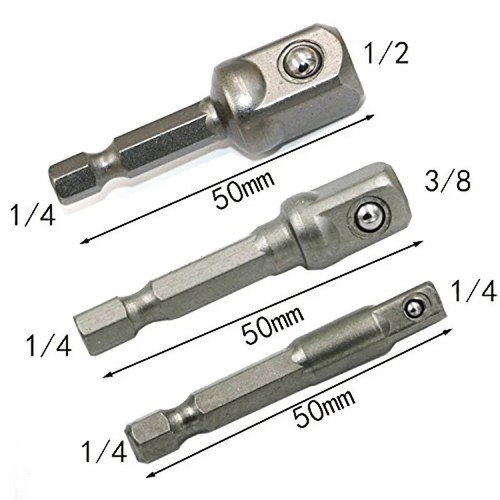 3pcs socket adapter impact hex - impact,