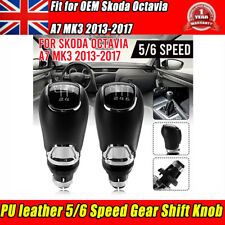 Fit for OEM Skoda Octavia A7 MK3 2013-2017 PU leather 5/6 Speed Gear Shift Knob 