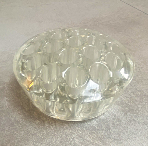 Clear glass round - clear, frog