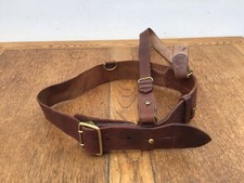 VINTAGE BRITISH ARMY OFFICERS SAM BROWNE LEATHER BELT & SHOULDER STRAP