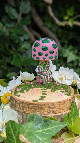 Mushroom fairy house with - house,