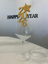 Champagne, Wine Glass Charms New Year 2026 Set of  4