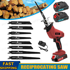 21V Cordless Reciprocating Saw + 2 Battery & Charger Recip Sabre Saw Kit Set