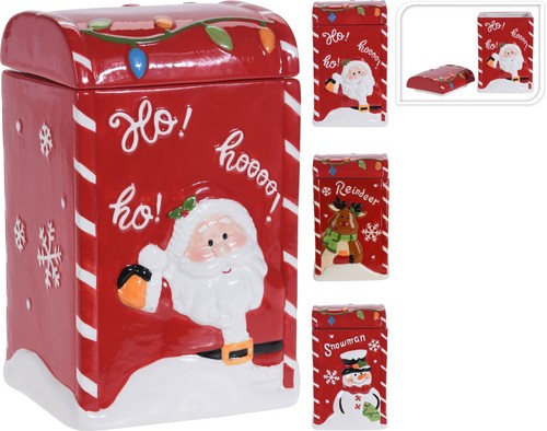 Ceramic christmas storage jar - ceramic,