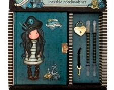 Santoro Gorjuss Notebook Diary with Pen Lock & key - Black Pearl Pirate 522GJ07